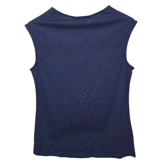 Eddie Bauer Lace Embroidered Top Womens Size Large Navy Blue Sleeveless Boho NWT - Picture 2 of 9